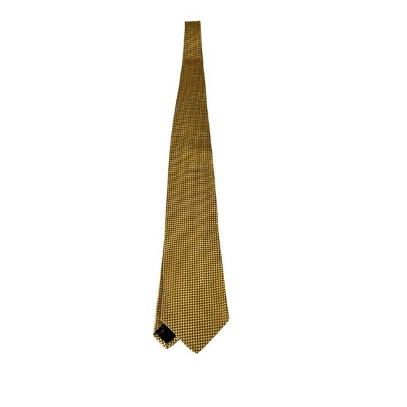 Ermenegildo Zegna Gold Tie - 100% Silk - Classic Textured Made In Italy - Picture 1 of 12